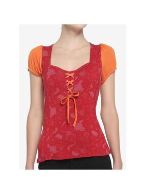 Disney Hocus Pocus Mary Sanderson Lace-Up Top (Sm)
